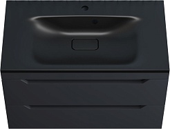 Style Line Тумба с кварцевой раковиной антрацит Остин 80 подвесная графит – фотография-1